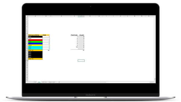 Nach Hintergrundfarbe zählen I Excel Vorlage I Excelpedia.