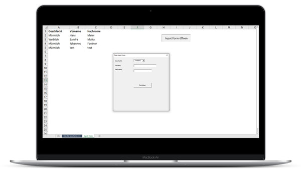 Dateneingabe über ein Formular I Excel Vorlage I Excelpedia.