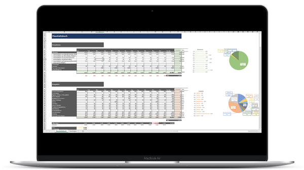 Haushaltsbuch - fortgeschrittene Variante I Excel Vorlage I Excelpedia.