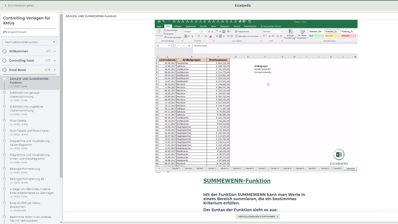 Data Science Kurs mit Excel I Excel Vorlage I Excelpedia.