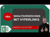 Inhaltsverzeichnis der Excel Arbeitsmappe