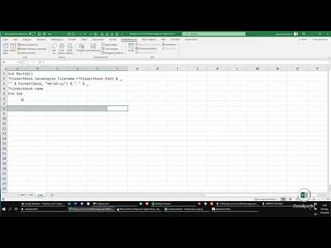 Automatisches Backup von Excel Arbeitsmappe