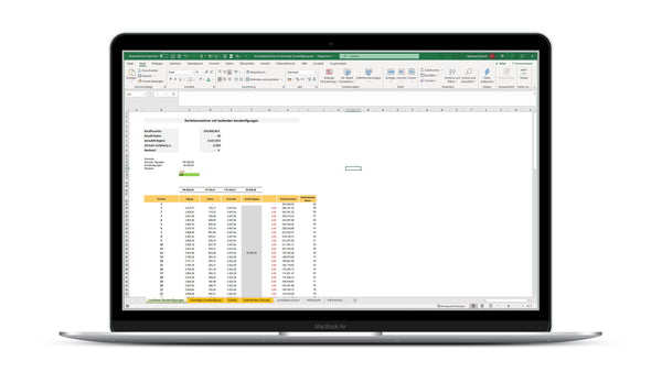 Annuitätenrechner mit laufender Sondertilgung I Excel Vorlage I Excelpedia.