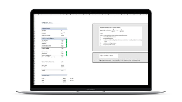 WACC (Weighted Average Cost of Capital) I Excel Vorlage I Excelpedia.