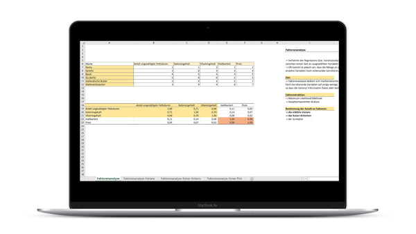 Faktorenanalyse I Excel Vorlage I Excelpedia.